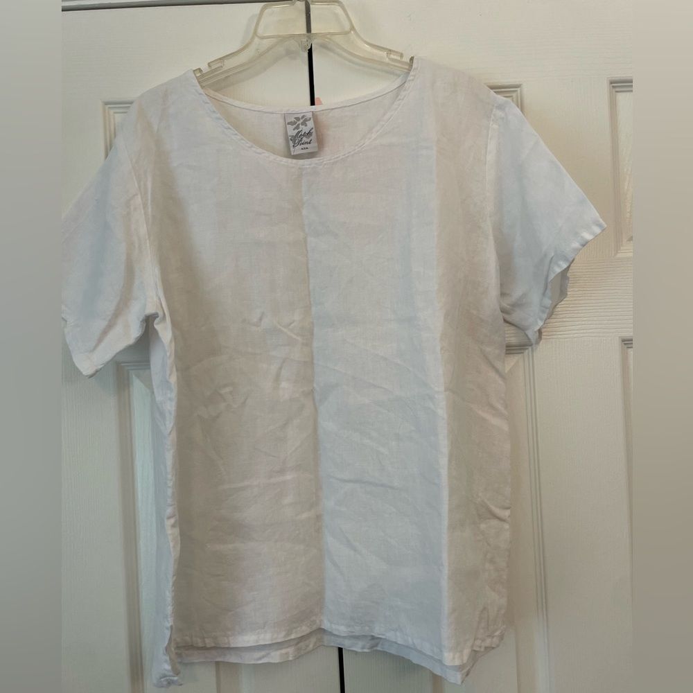 Match Point White Linen Tunic Size Medium